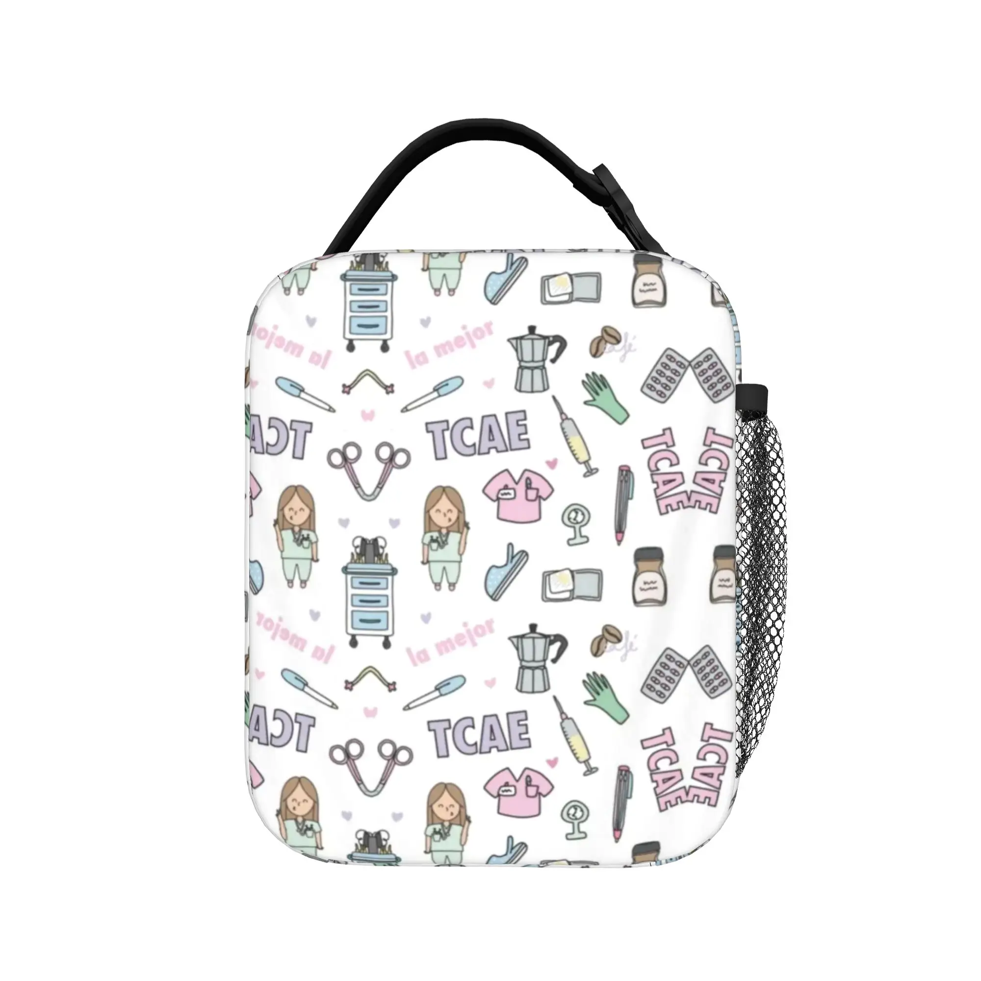 Enfermera En Apuros Doctor Nurse Lunch Bag For Men Lunch Box Leisure Picnic Cooler Bag Portable Insulated Oxford Tote Food Bags