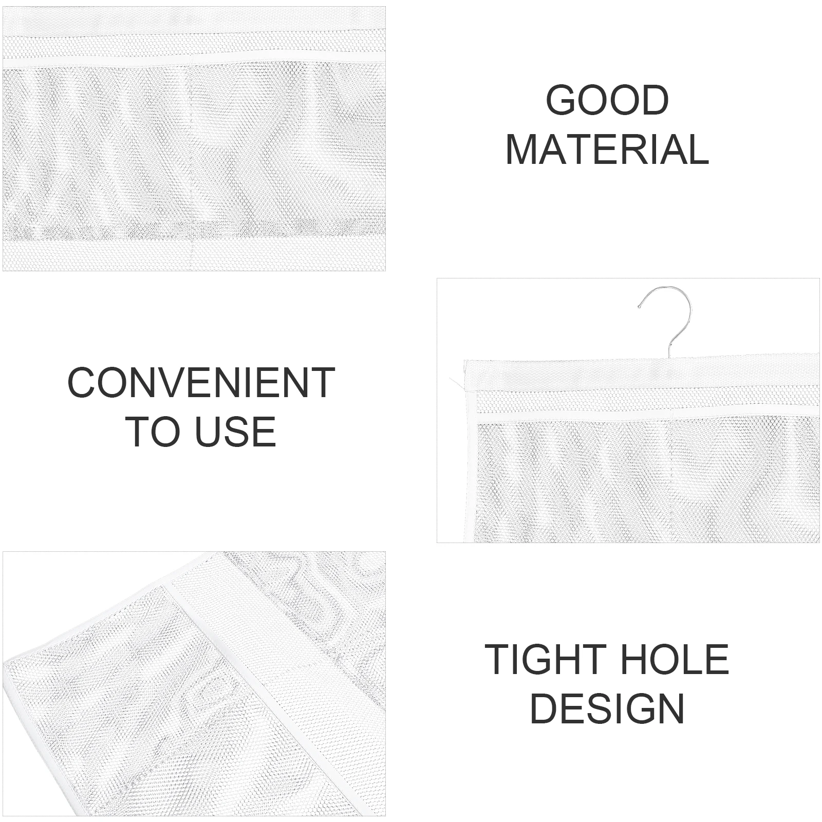 

6 Pockets Waterproof Toiletries Storage Bag Rustproof Metal Hooks Mesh Design Shower Organizer Hanging Bathroom for Wall