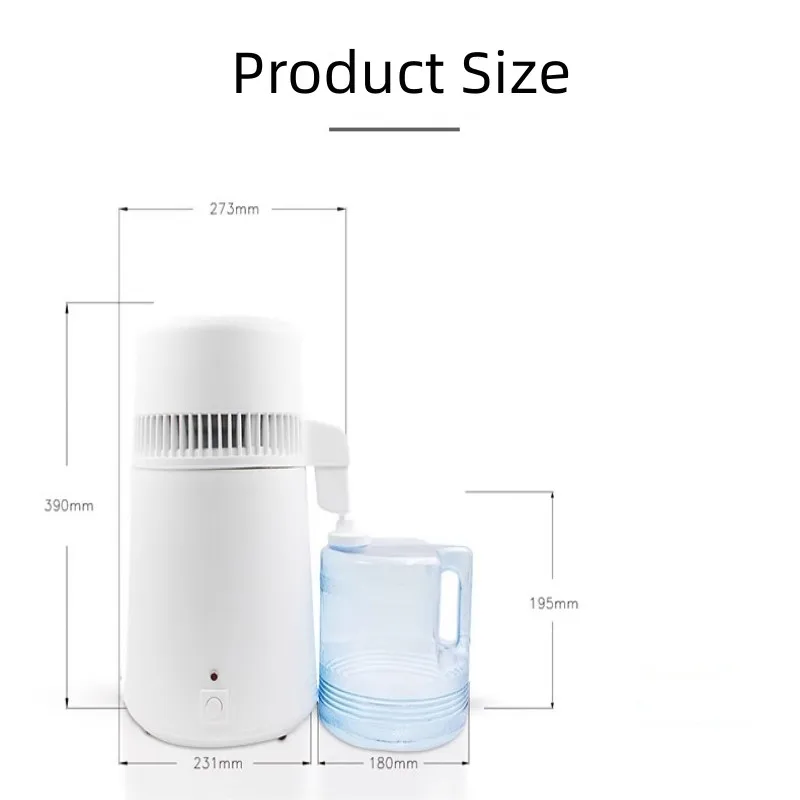 220V 750W 4L Water Distiller Purifier Filter Dispenser Heating Drinking Bottle Softener 304 Stainless Distilled Water Machine