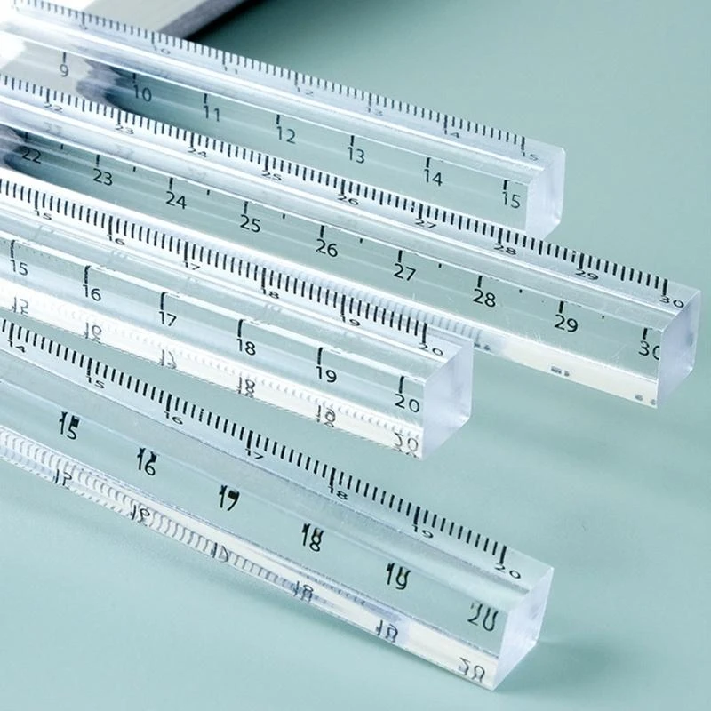 Clear Acrylic Straight Ruler 15cm/20cm/30cm Clear Accurate Scales for Students