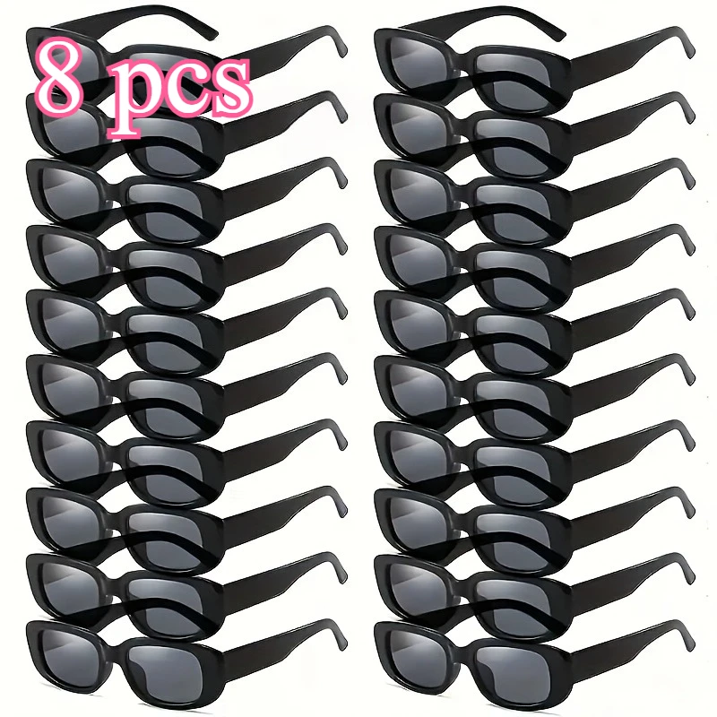 

8 Pairs of Y2K Square Fashionable Glasses Men's and Women's Styles Suitable for Singles Holidays and Casual Wear