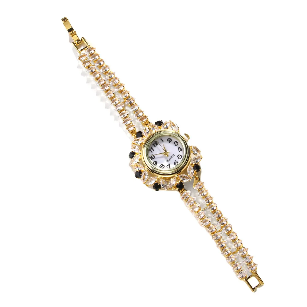 جديد أزياء المرأة كوارتز ساعة فاخرة حجر الراين مجوهرات سبيكة السيدات الإسورة ساعات يد أنيقة الإناث ساعة reloj mujer