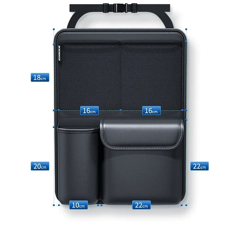 1Pc Collapsible PU Leather Dual‑Use Car Organizer, Hanging Seat‑Back or Trunk Storage Container for Auto Interior
