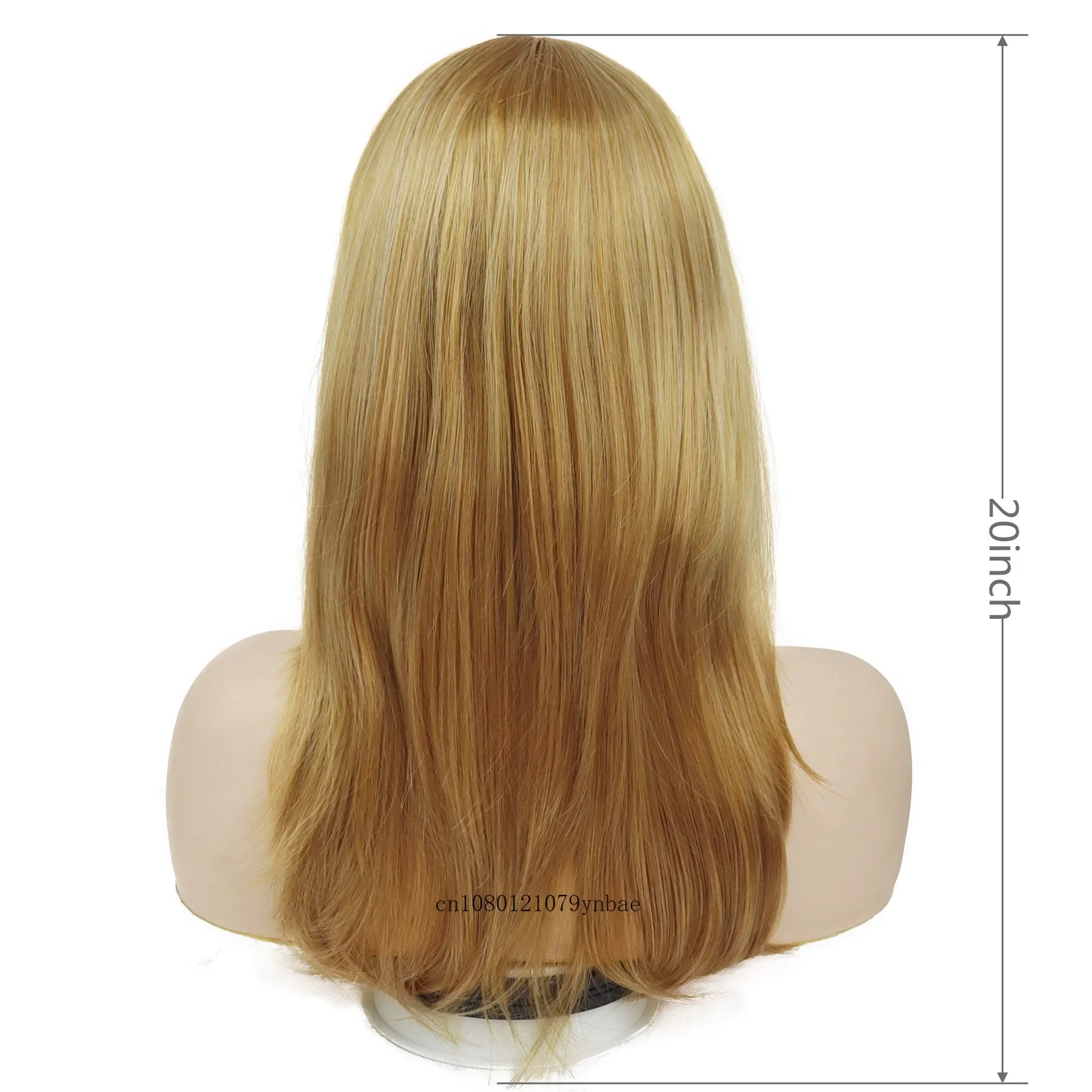 Blonde Natural Straight Wigs Synthetic Long Blond Wig with Bangs for Women Girls Daily Party Cosplay Halloween Heat Resistant