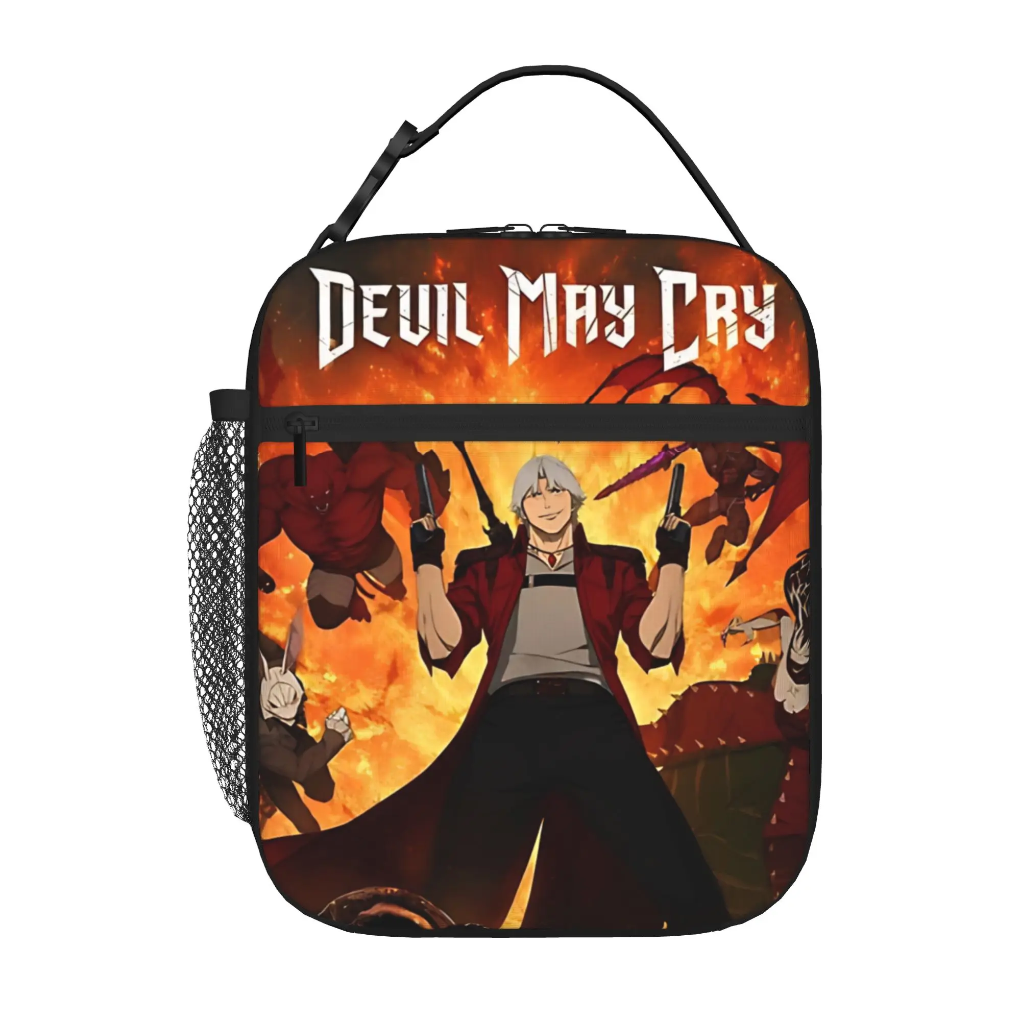 1 Piece Zipper Closure gothic  Storage Bag Pocket D-Devil May Cry School Lunch Food Box Reusable For Lunch Food Bag