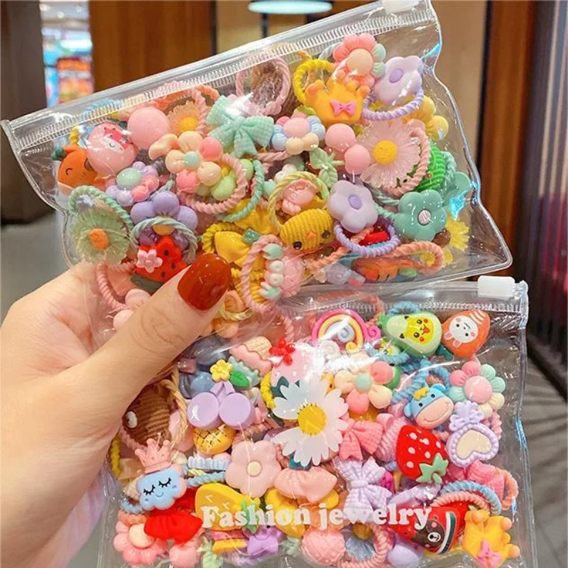 50/100/200PCS Lot Children Hair Accessories Girls Cartoon Elastic Hair Bands Baby Head Rope Kids Small Animal Headband