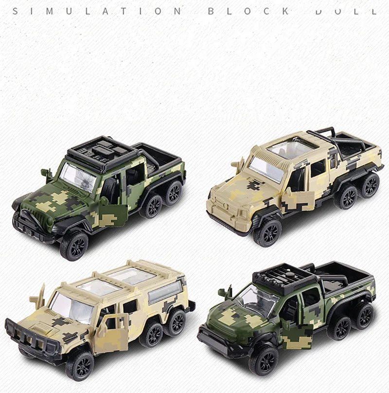 New alloy pull back military style off-road vehicle models,simulated pickup truck car toys,original packaging gift toy,wholesale