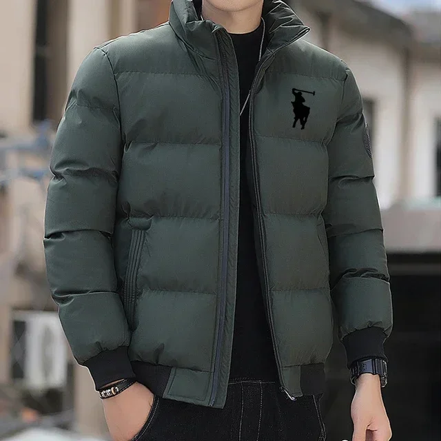 

"2025 Autumn/Winter Fashion zipper warm cotton-padded jacket, winter European and American men's casual upright cotton-padded ja