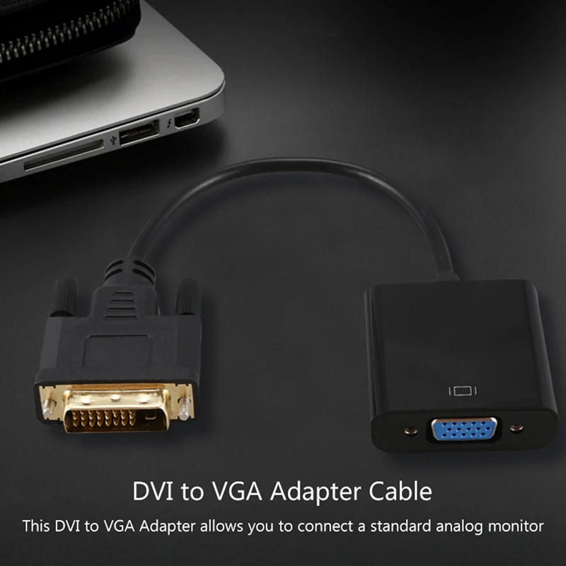 DVI To VGA Adapter Cable 1080P DVI-D To VGA Cable 24+1 25 Pin DVI Male To 15 Pin VGA Female Video Converter For PC Display