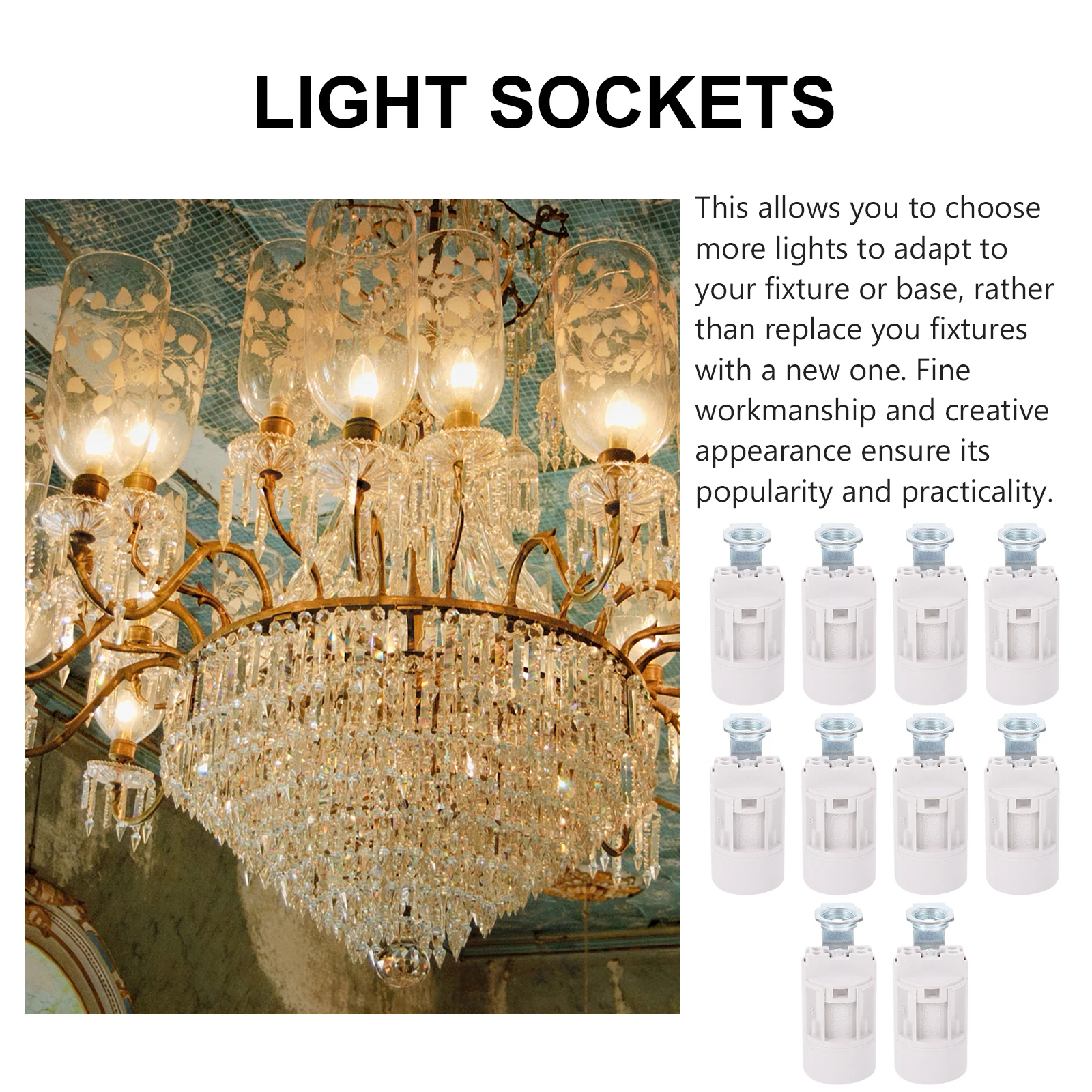 

10 шт. патроны для ламп E14, высококачественный пластиковый светильник, прочный патрон для домашнего освещения, патрон для ламп E14