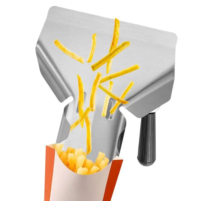 French Fry Scoop Stainless Steel Fry Scoop French Fries Shovel Great Utility Serving Scoop For Snacks Ice Dried Nuts