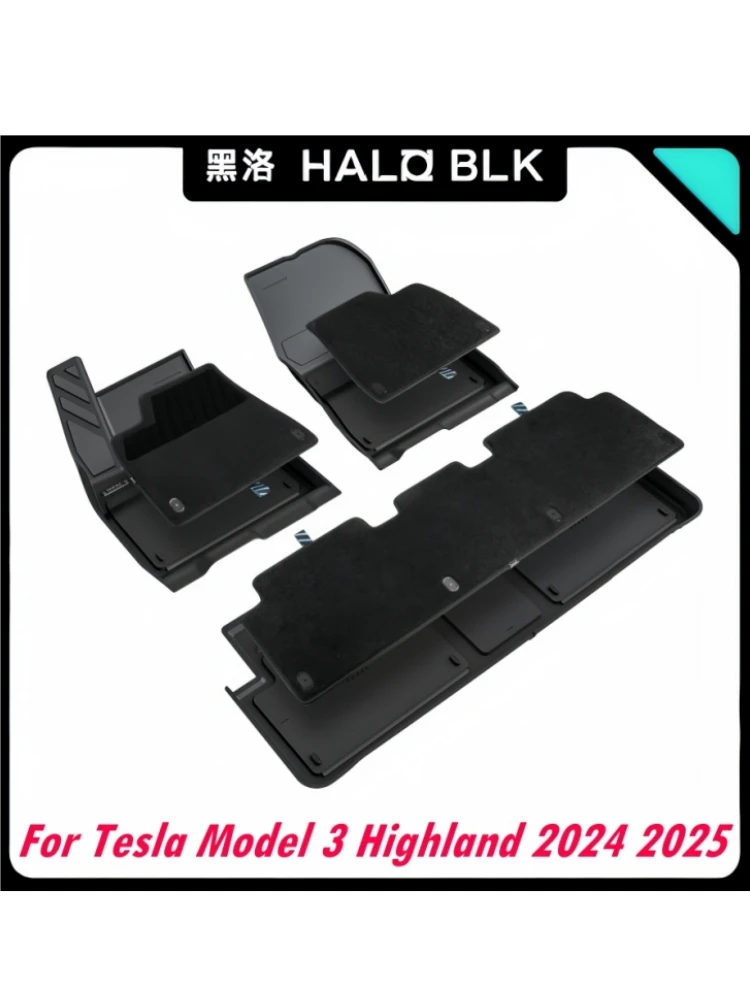HALOBLK Voor Tesla Model 3 Highland 2024 2025 Vloermatten Met Tapijt All-Weather Bescherming Milieuvriendelijke TPE Auto vloer Liners - afbeelding 2