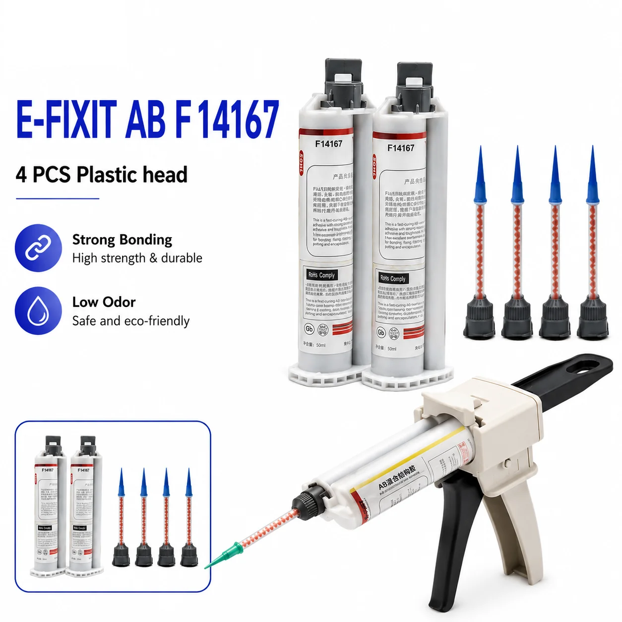 E-FIXIT AB Structural Adhesive Mixing Glue Strong Bonding for Phone LCD Screen Frame Bezel Back Glass Repair
