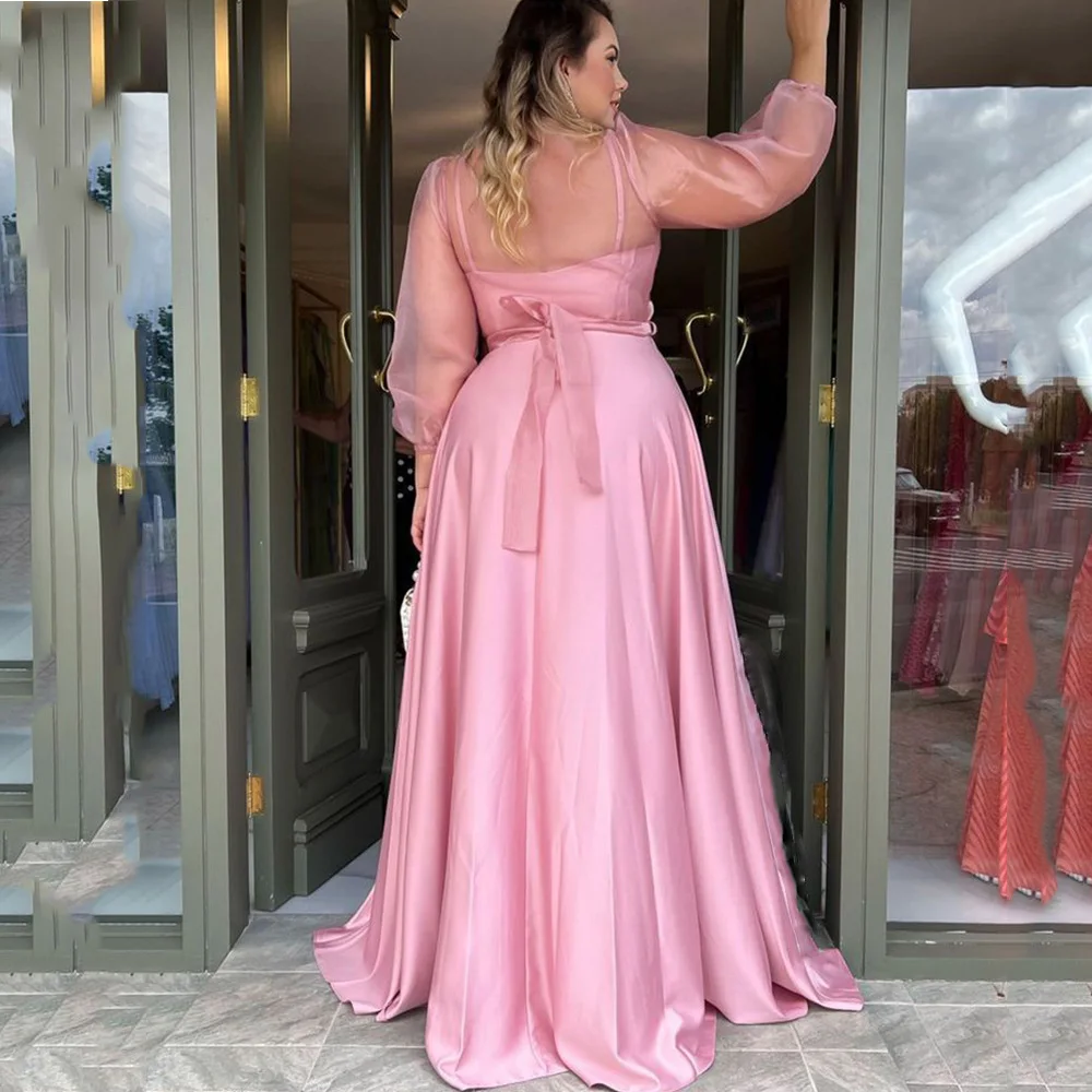 Customized Exquisite Mother of the Bride Dresses Long Sleeve Perspective A-line Sexy V Neck  Dress Prom Gown Vintage Платье мате