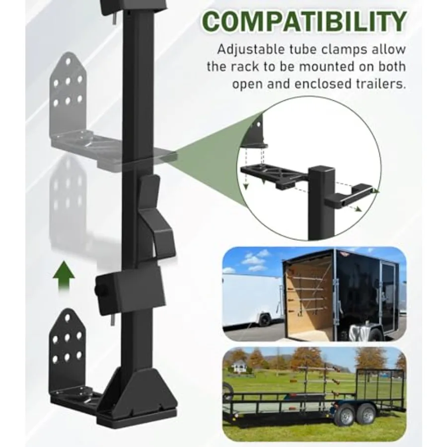 رف Weedeater ذو 4 أضعاف للمقطورات المفتوحة أو المغلقة: رف تشذيب متين مع آلية قفل لشاحنات المناظر الطبيعية والحديقة #3