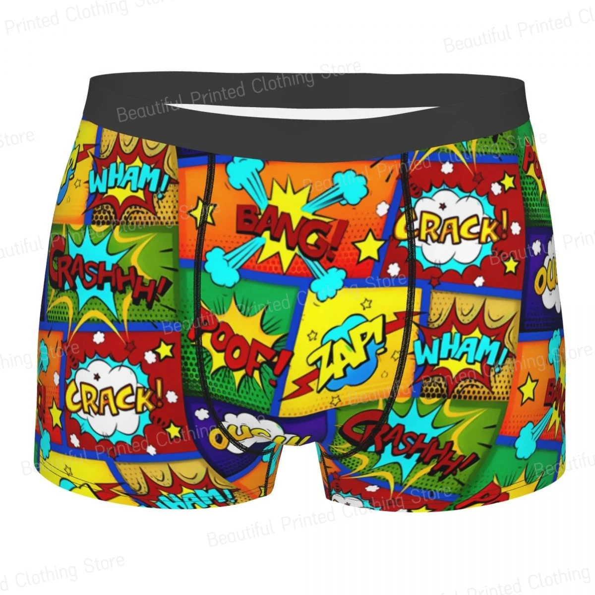 Colorful Comic Book Panels Men Boxer Briefs Pop Art Graffiti Highly Breathable Underpants High Quality Print Shorts Gift Idea