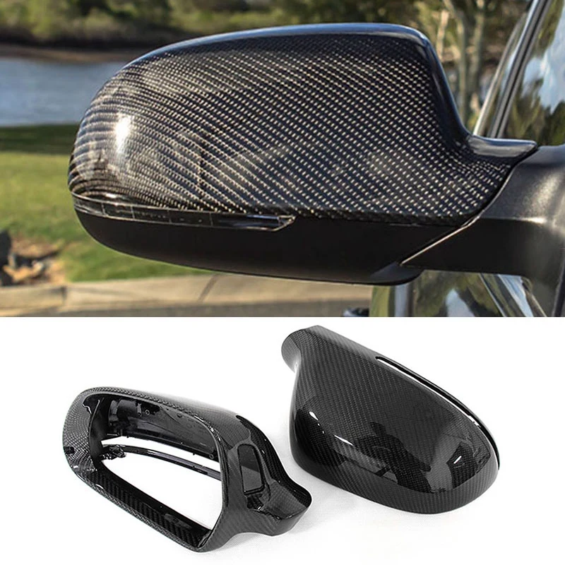 

Carbon Fiber Rear View Mirror Cover Side Mirror Protector For- A4 B8 A6 C6 A5 Q3 2008-2011 With Side Assist Hole