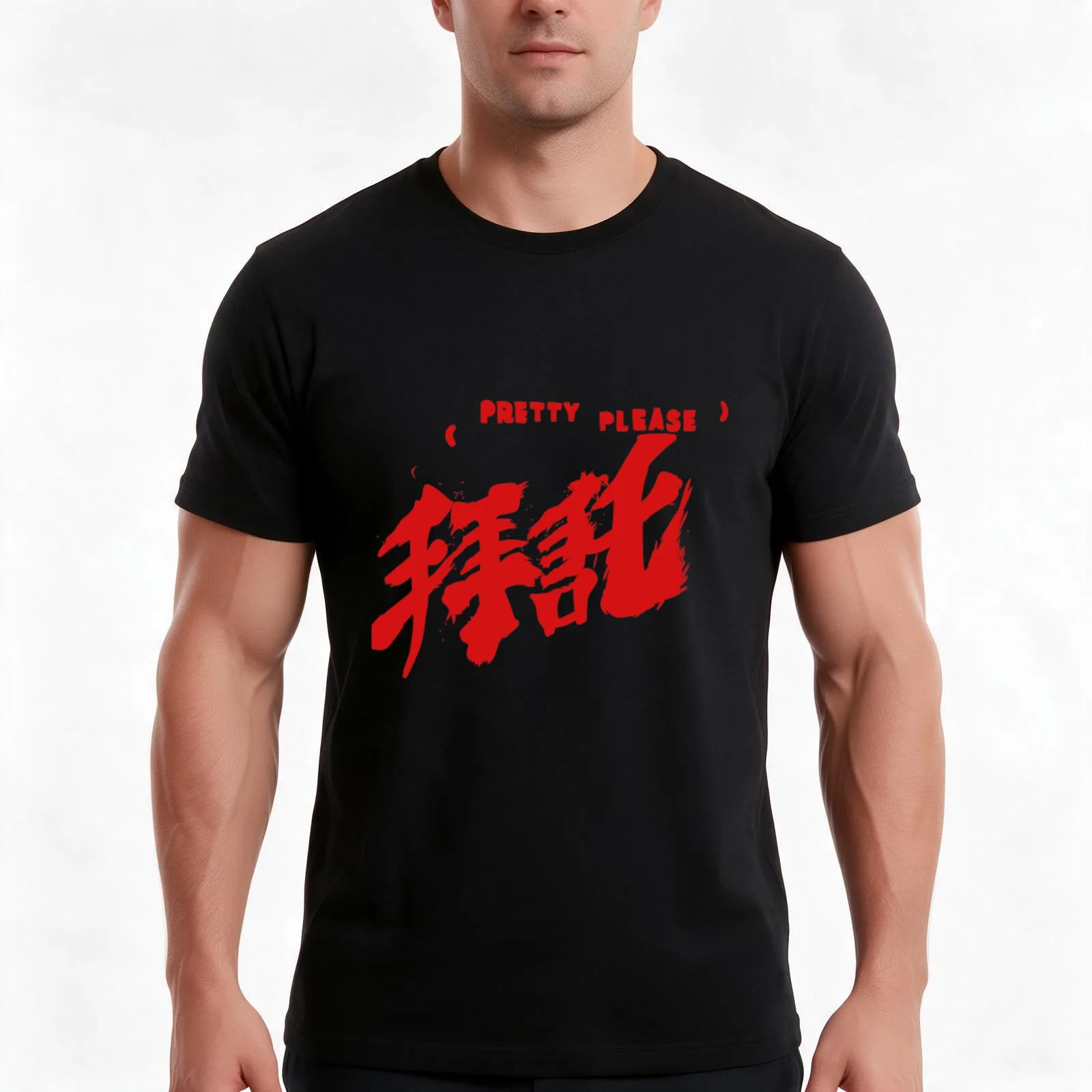 Pretty Please // Jackson Wang & Galantis text T-Shirt, Summer Casual Cotton Tee, Oversized Streetwear Tops, Unisex Men Women