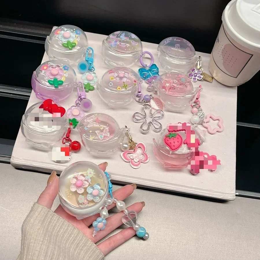 For OPPO Enco AIR 3 / R2 / r3 case Flower colour pattern Silicone Transparent Earphone Cover for OPPO Enco R2 case