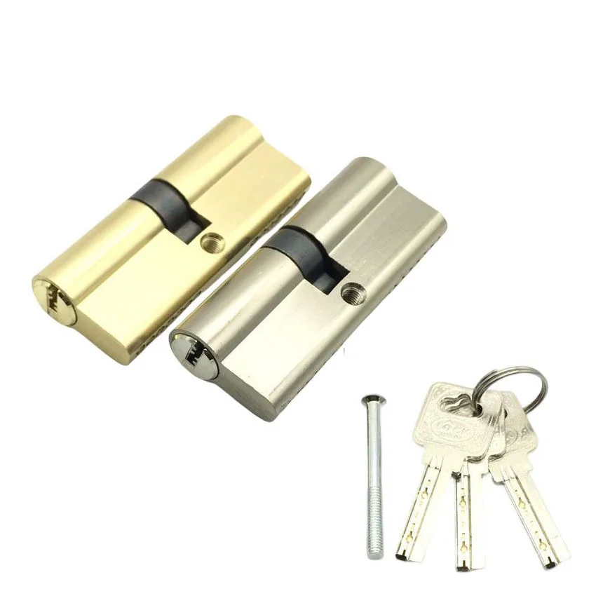 70mm Universal Cylinder Anti-Theft Copper Dual Open Lock Cylinder with Keysfor Wooden Doors / Aluminum Doors