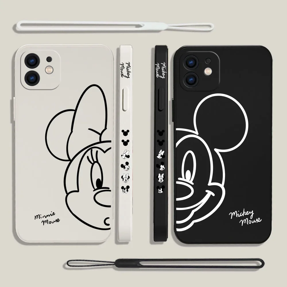 Mickeys Minnies Mouse custodia per telefono per Samsung Galaxy S24 S23 S22 S21 S20 Ultra Plus FE S10 4G S9 Note 20 10 9 Plus con cordino