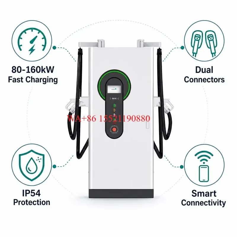 WMWMNU for OCPP 1.6J CCS2 GBT Certified 60kW 80kW 120kW 160kW DC Fast EV Charger CE TUV Compliant Floor Mounted Commercial