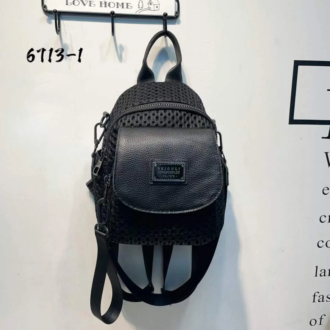 Women\'s small backpack mesh with patent leather contrasting color fashion backpacks new high quality commuting travel female bag