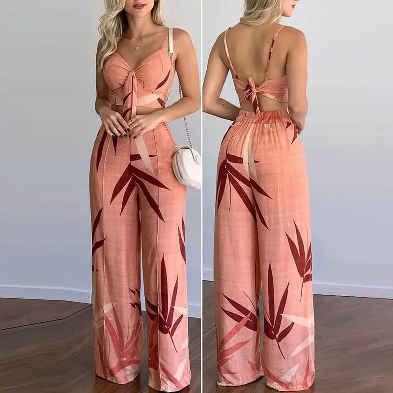 2024 summer women's personality temperament straight pants sexy fashion casual suit