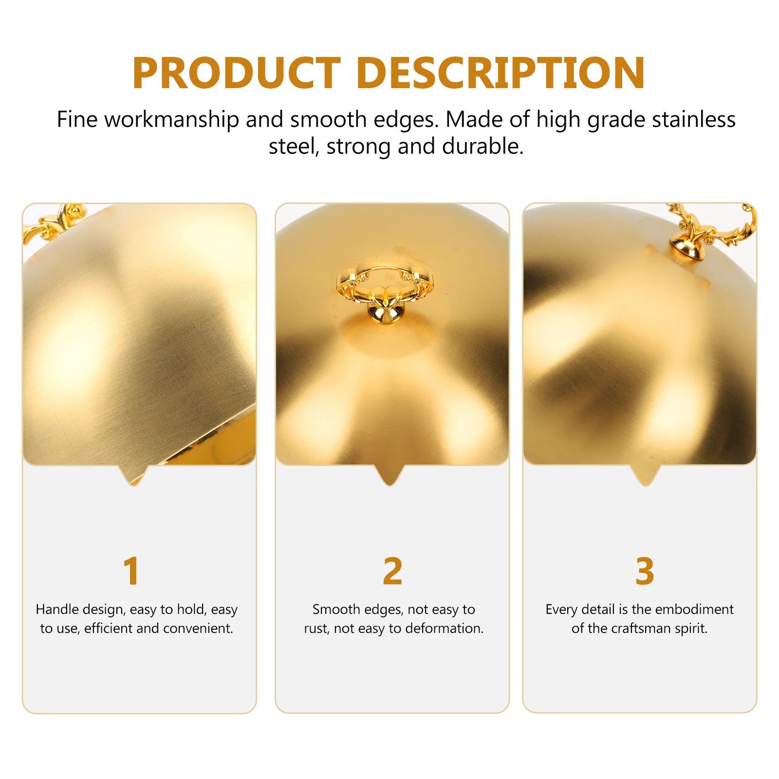 

Stainless Steel Steak Cover Food Protector Oil proof Dish Set Restaurant Household Quality