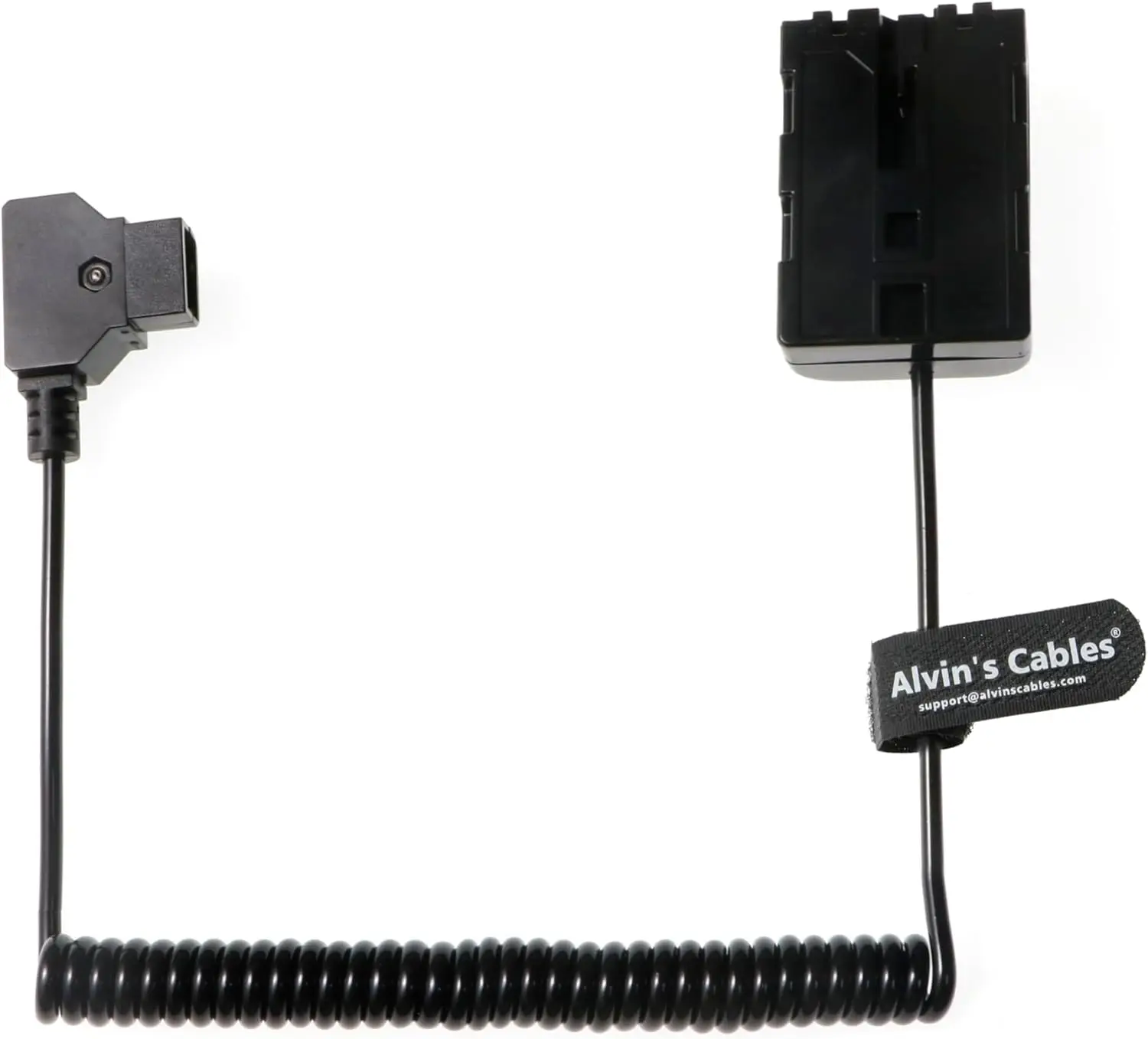 Alvin's Cables D-Tap to NP-FM500H Dummy Battery Power Cable for ARRI WCU-4 Hand Unit Coiled Cable Compatible with Sony DSLR A500