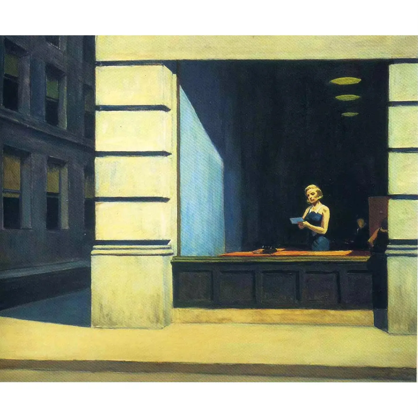 Edward Hopper artworks,New York Office,Hand painted high quality replica,Cityscape oil painting on canvas Wall decor picture