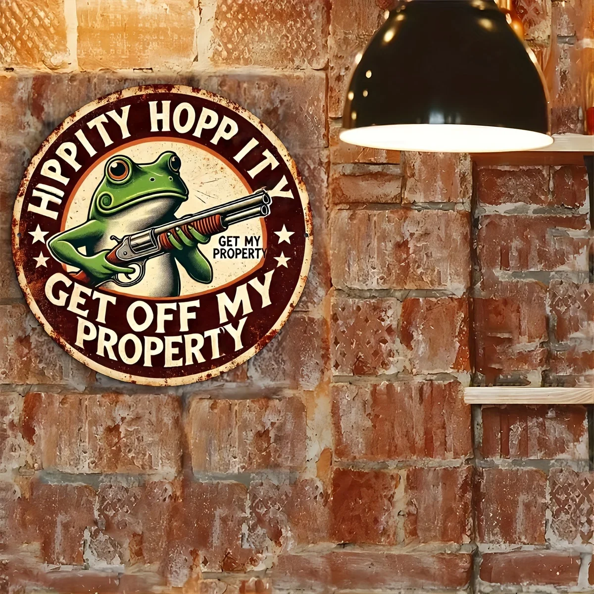 لافتة ألومنيوم عتيقة من Get Out of My Land مقاس 8 × 8 بوصة |   ديكور ريترو مضحك للمنزل والبار والمزرعة، لافتة ألومنيوم قديمة، منزلية
