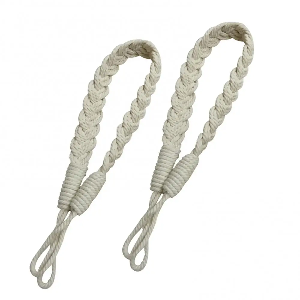 Buckle Curtain Strap Tieback 2Pcs Holder Cotton Woven Twist Knotted Drape Rope