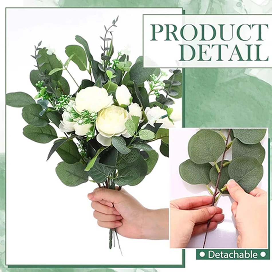 

20 Pieces of Artificial Plant Green Gifts DIY Bride Bouquet Wedding Garden DiningTable Center Home Party Decoration Party Flower