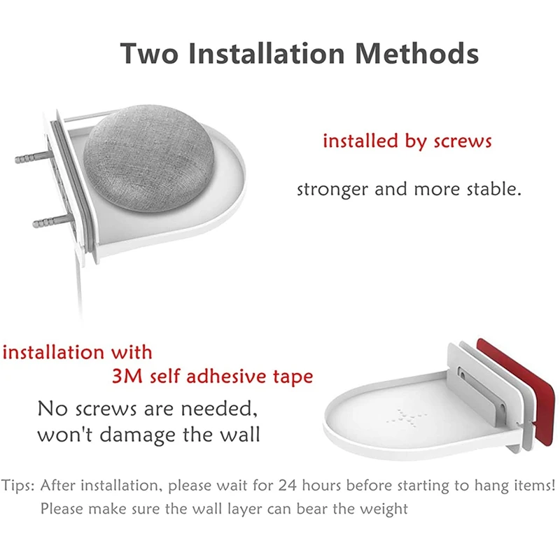 Suporte universal na parede ABS, rack de armazenamento, cabo embutido, adequado para o Google Home Mini, Google Wifi, branco