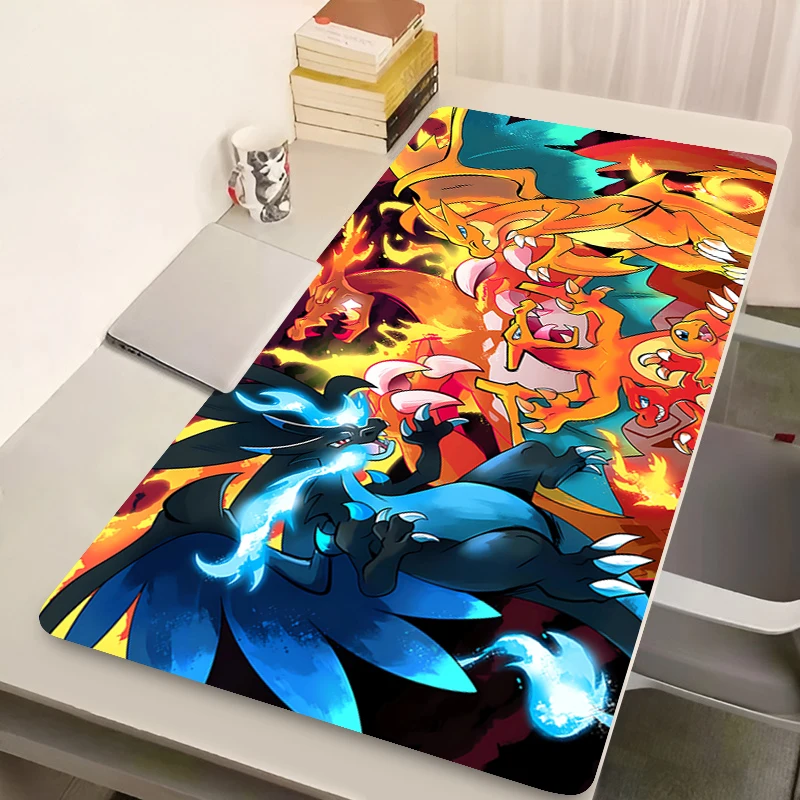 Vurige Dragon Mouse Pad Laptop Japan Anime Gaming Toetsenbord Tapijt Pc P-Pokemon C-Charizard Mousepad Xl Kawaii Extended Bureau Speelmat