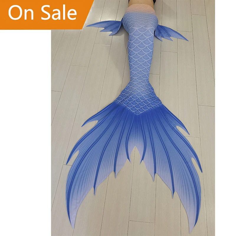 Light Blue Colour Swimming and Diving Professional Mermaid Tail Skins Swimsuit Dress can be with Mahina Fin for Adults and Kids