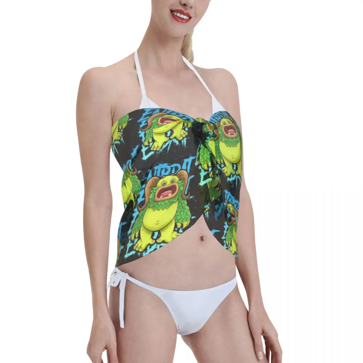 Sarongs courtes personnalisés My Singing Monsters pour femmes, enveloppe de plage imprimée en 3D pour maillots de bain, robe portefeuille pour Bikini, Cover-up pour maillot de bain