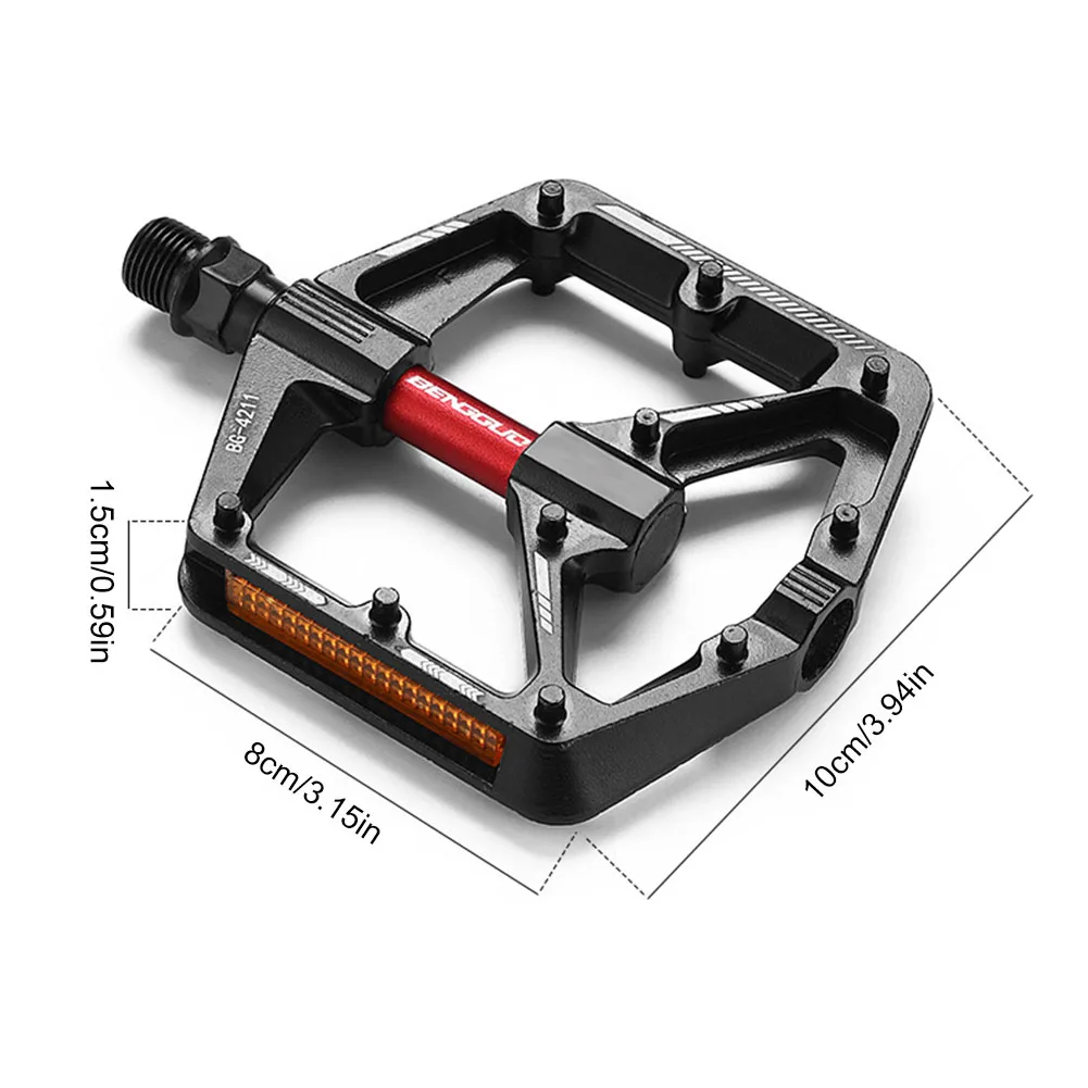 دواسات دراجة مسطحة مزدوجة تحمل DU مع دواسات دراجة خفيفة الوزن عاكسة من سبائك الألومنيوم بدواسات منصة الدراجة ملحقات الدراجة