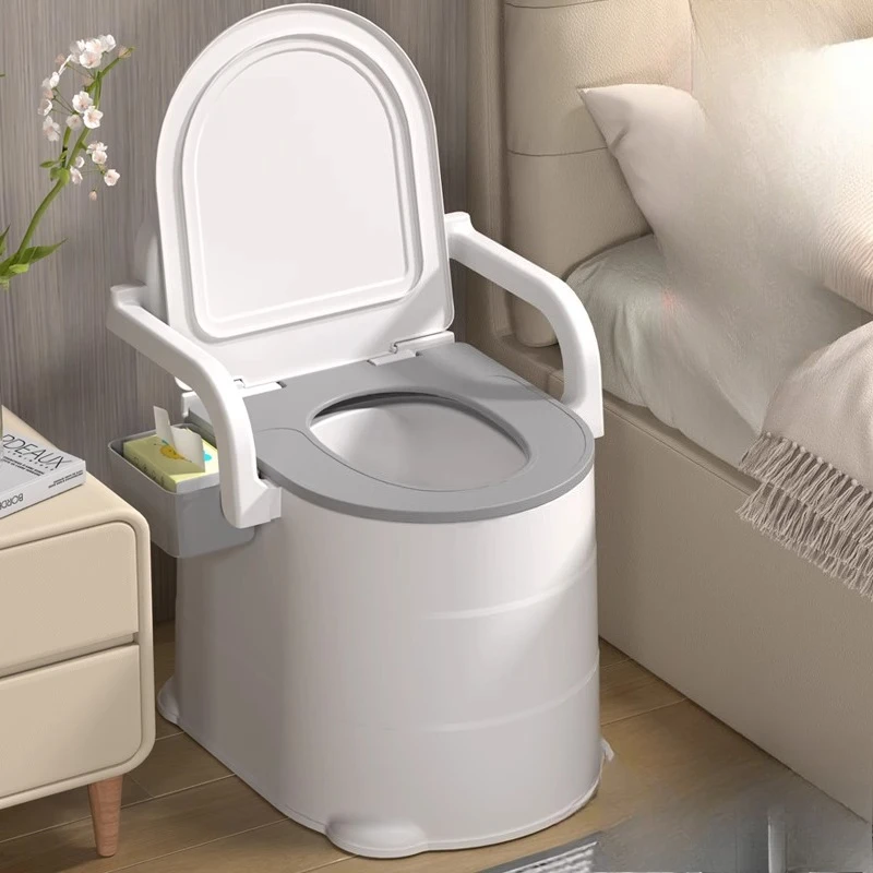 

Прикроватный стул-комод для взрослых, портативное сиденье для унитаза со съемным ведром, прочный мобильный стул для ванной комнаты, табурет для унитаза для беременных