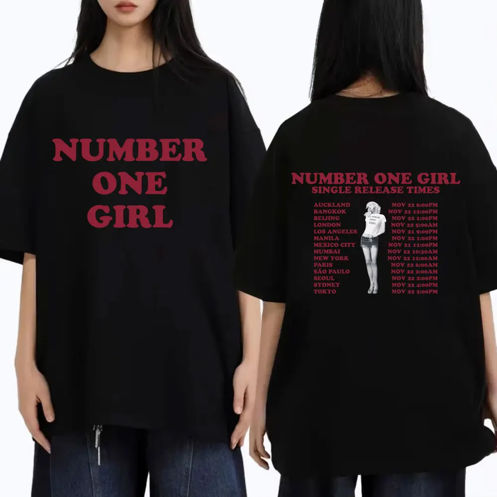 

Rosé Number One Girl 2025 T-shirt Men Women Korean Fashion Trend T Shirts Unisex Casual 100% Cotton Crewneck T-shirts Fans Gift