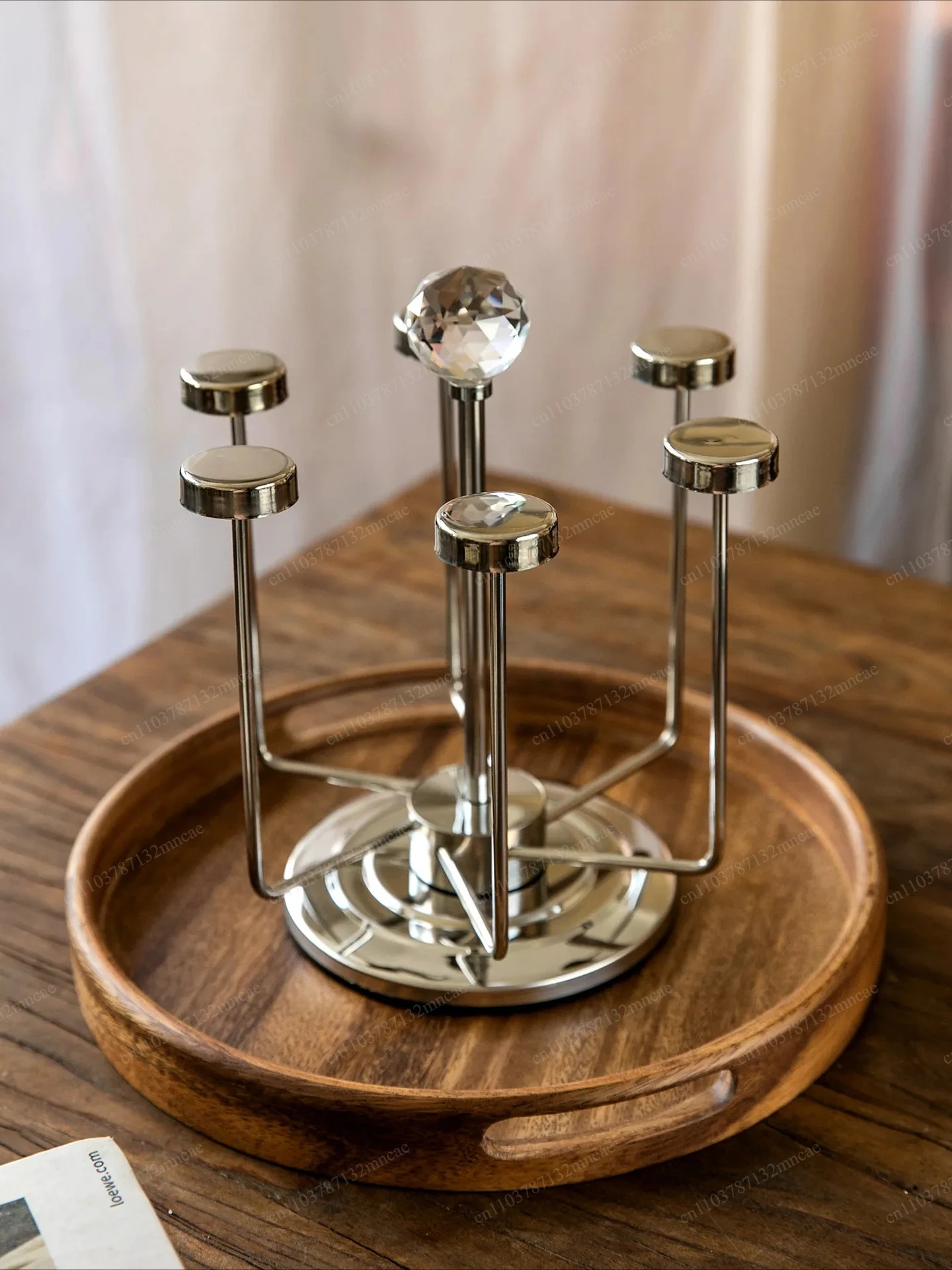 

Light luxury rotating 304 stainless steel water cup holder upside down drain storage rack advanced sense hanging cup holder