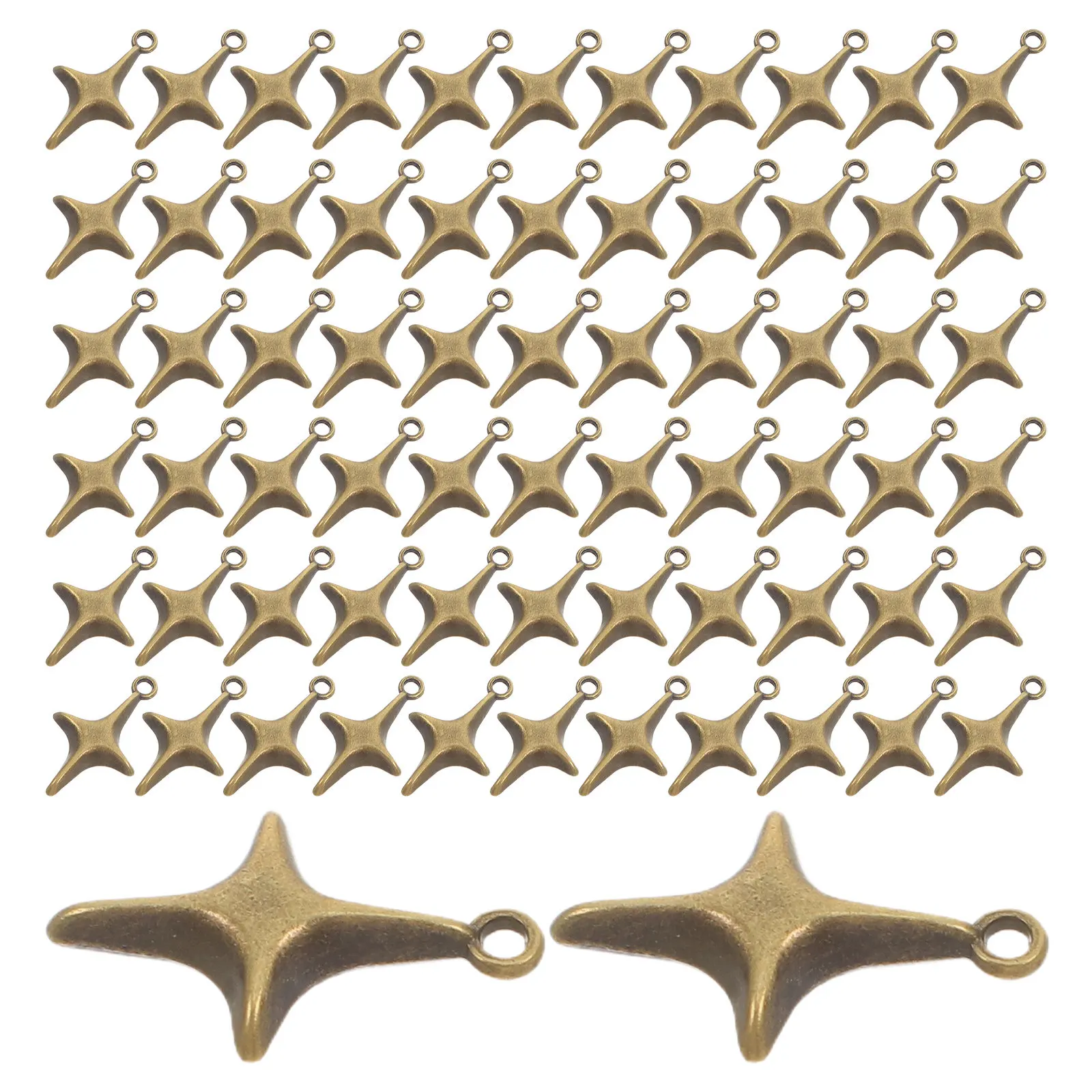 

100Pcs Star Pendant Alloy Charms Hollow Mini Pendants for DIY Jewelry Making Earrings Bracelets Necklace Craft Accessories