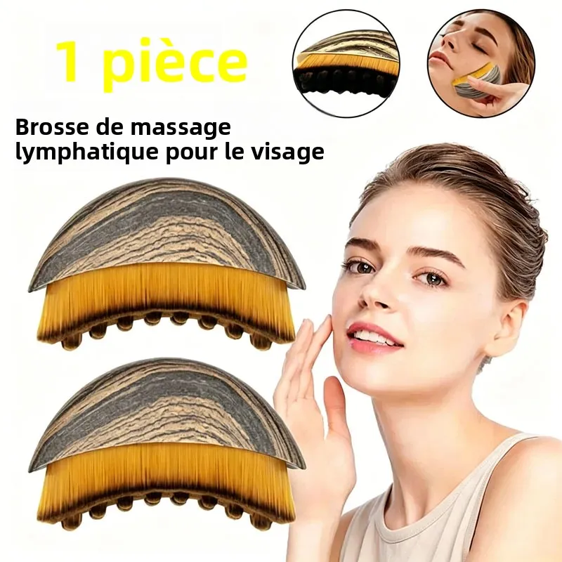 Brosse de contour lymphatique pour le visage, conçue de manière ergonomique pour s'adapter au masseur de drainage sculptant pour le visage, pour une application précise sur la peau LBHL31