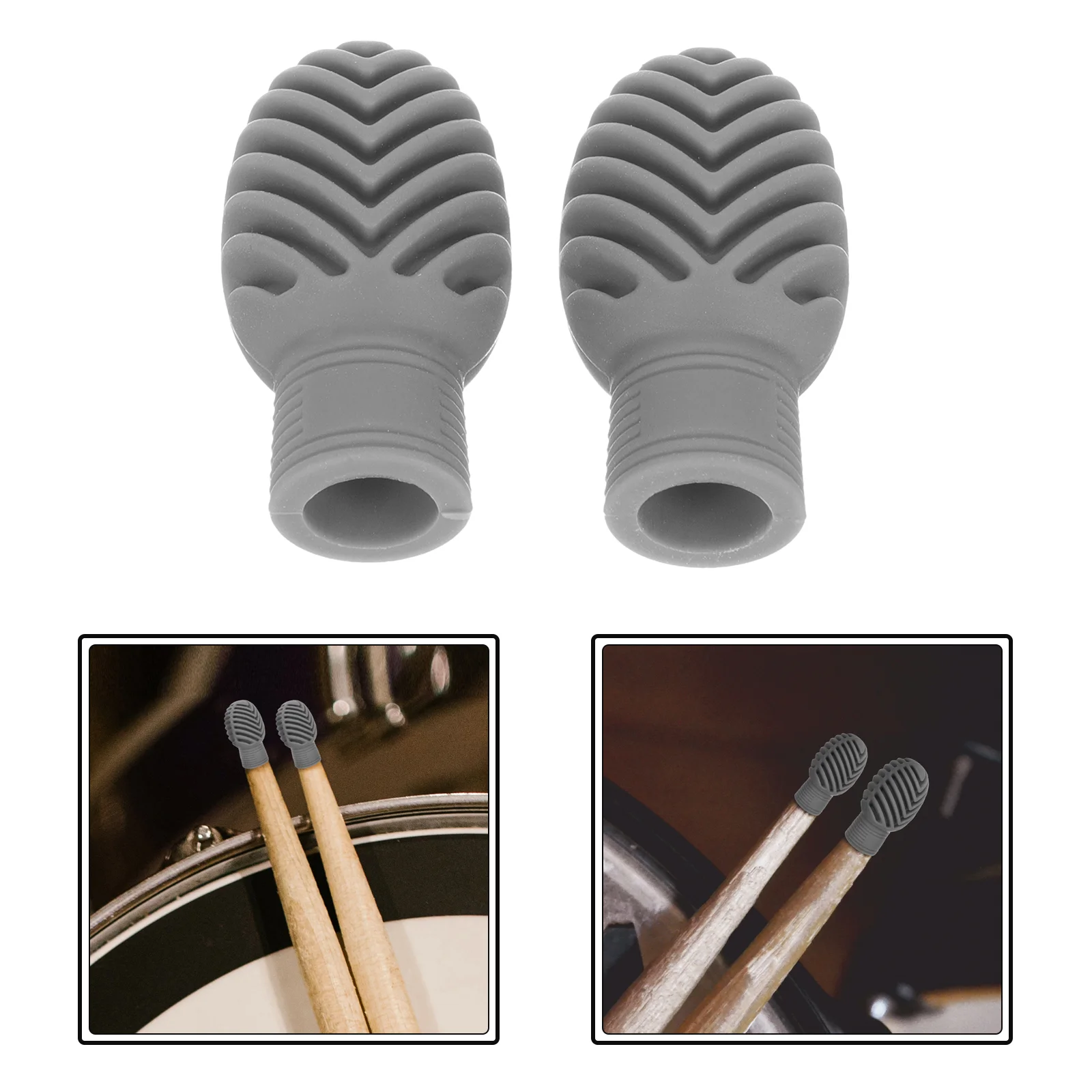 

2 Pcs Microphone Protector Mute Silicone Drumstick Protectors Covers For Drumsticks