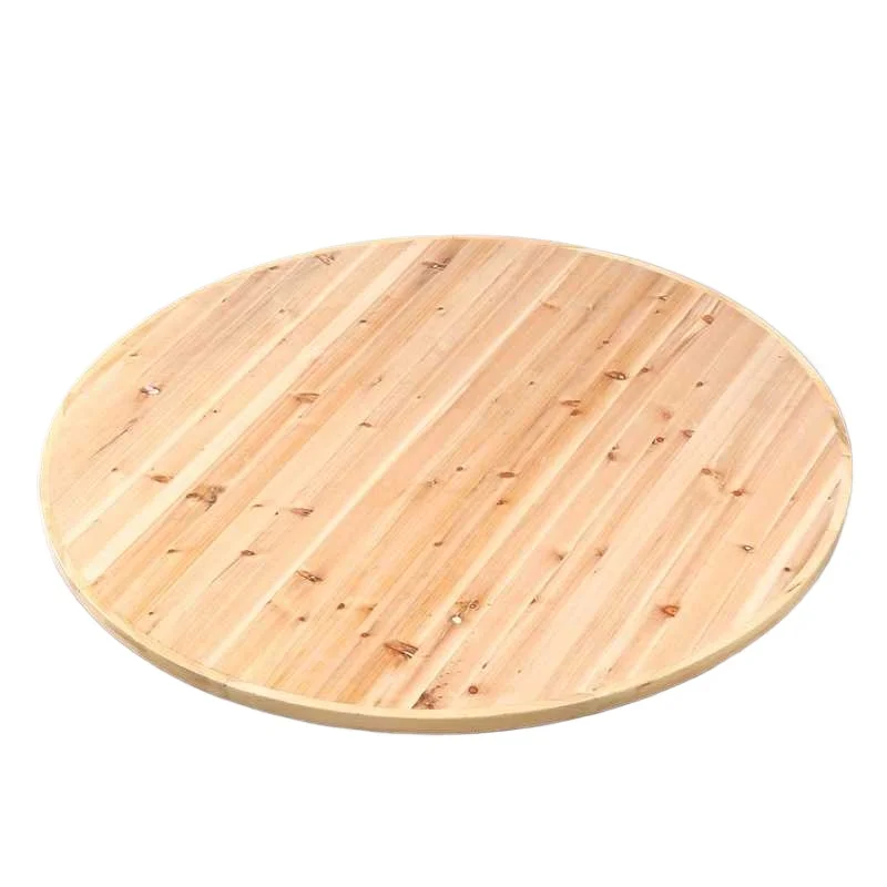 

Solid wood round Thickened fir round table Home foldable round Hotel dining table Mobile banquet