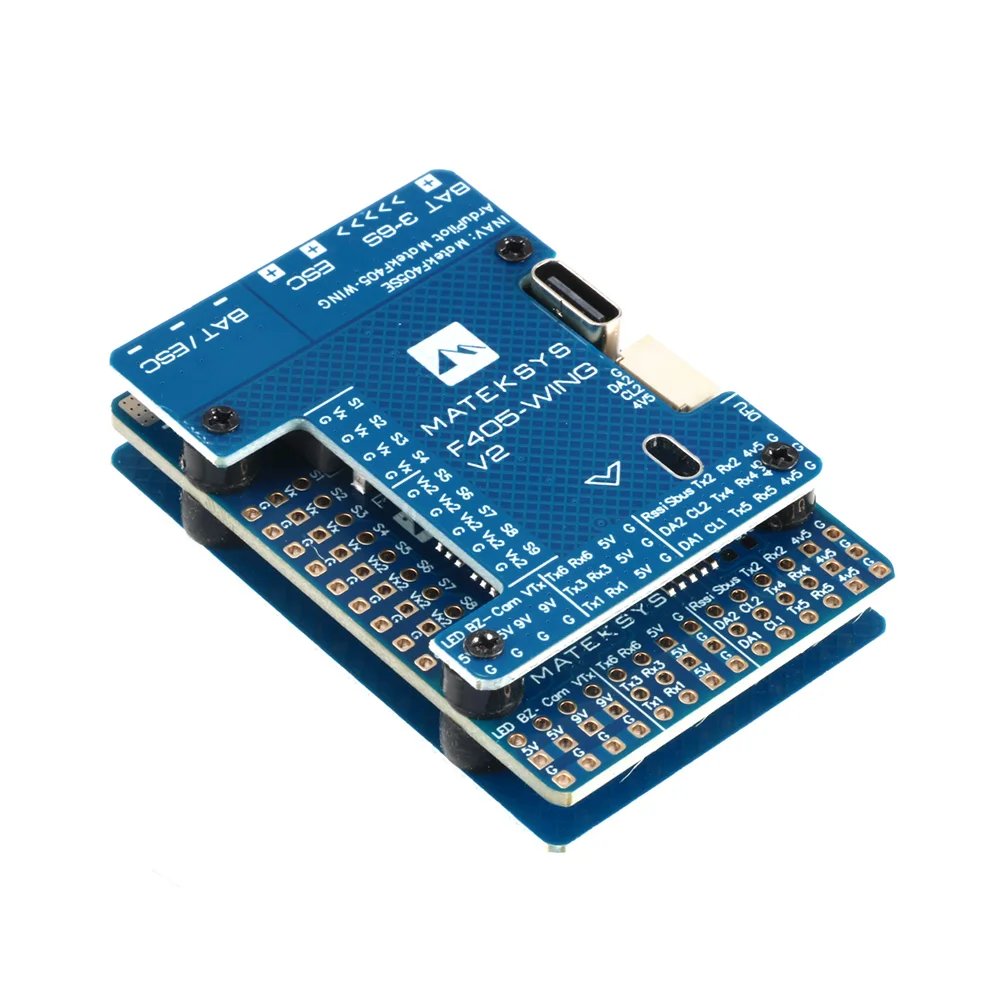 Mateksys F405‑WING‑V2 Flight Controller STM32F405 ICM42688‑P DPS310 OSD SD Slot Built‑in PDB 3‑6S for INAV ArduPilot Fixed‑Wing