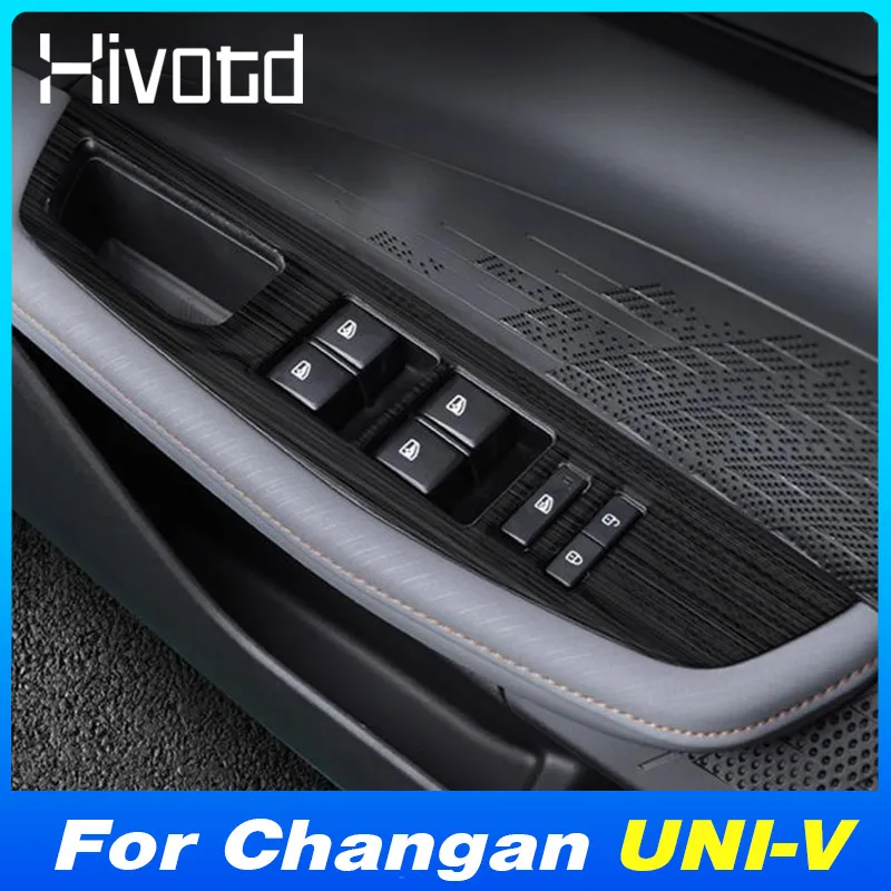 

Car Door Handle Window Glass Lift Switch Button Panel Cover Trim For Changan UNI-V 2023 Auto Interior Decoration Accessories