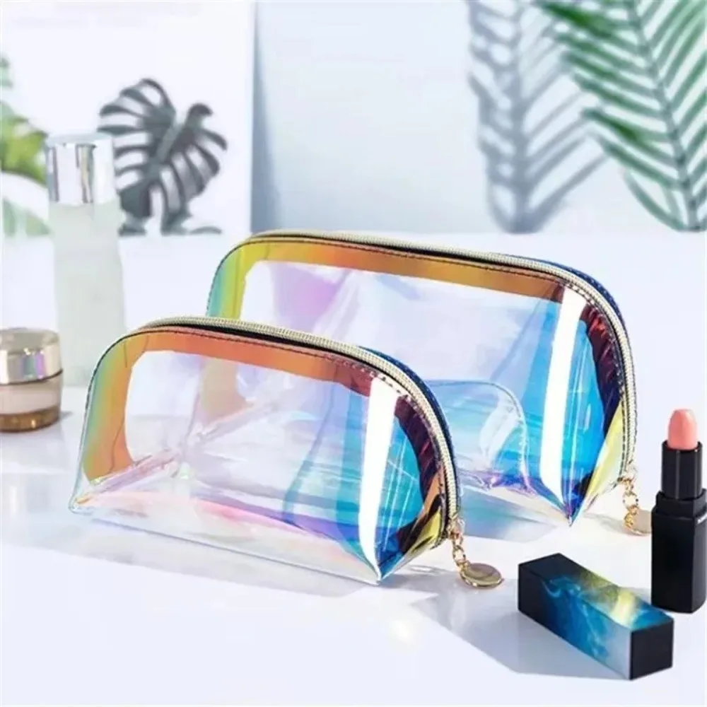 Women Fashion Laser Cosmetic Bag Makeup Case PVC Transparent Organizer Pouch Female Lipstick Bag Ladies Make Up Clutch Pouch