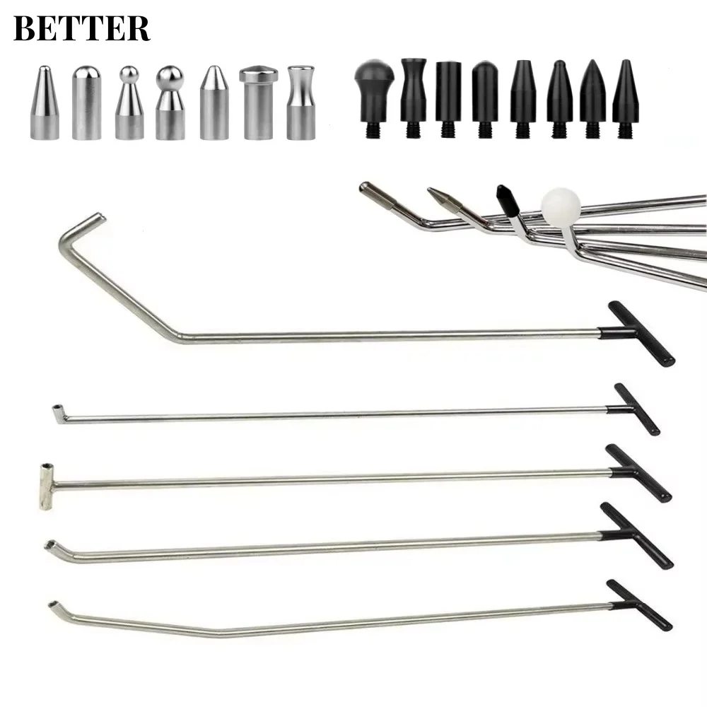 Dent Removal Rods Set Paintless Dent Repair Tools for Car Dent Remover Puller Hail Damage Repair Kit